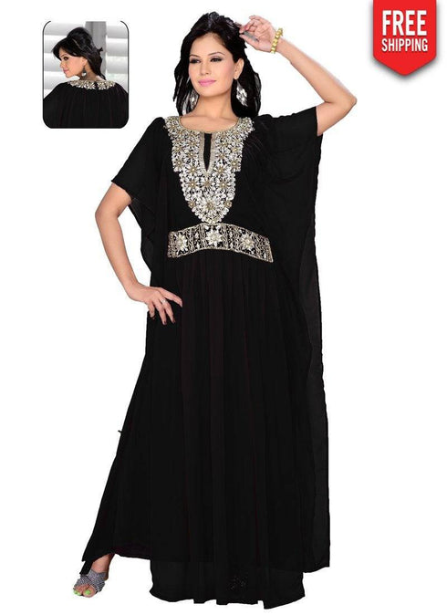 Dainty Embroidered Kaftan Maroon