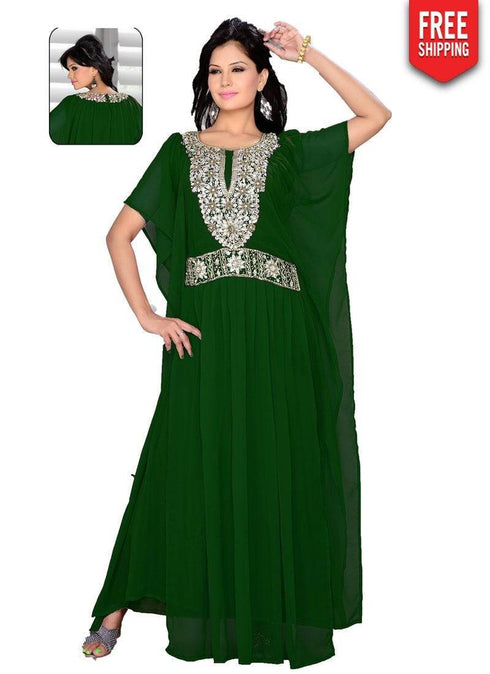 Dainty Embroidered Kaftan Maroon