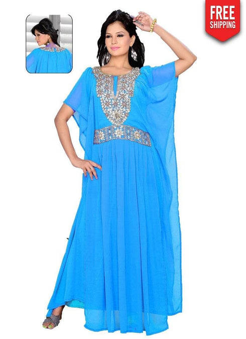 Dainty Embroidered Kaftan Maroon