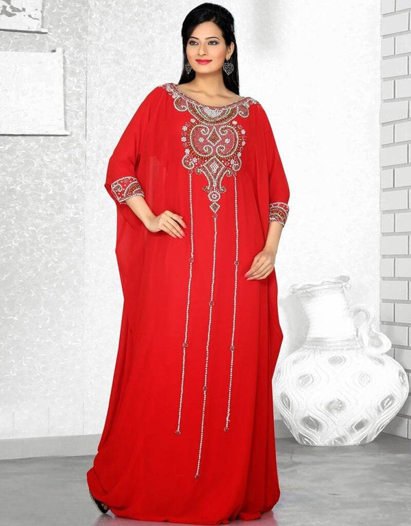 Decorative Embroidered Designer Kaftan Dress