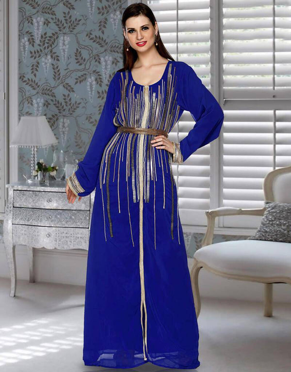 Deep Kaftan With Different Embroidery