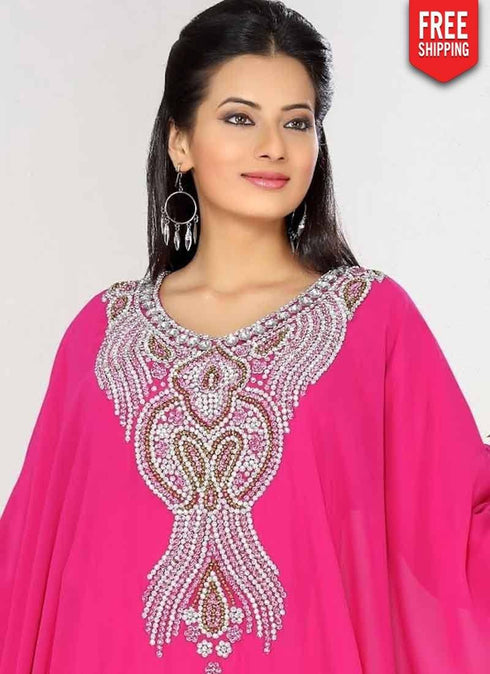 Dressy Embroidered Long Kaftan Dresses