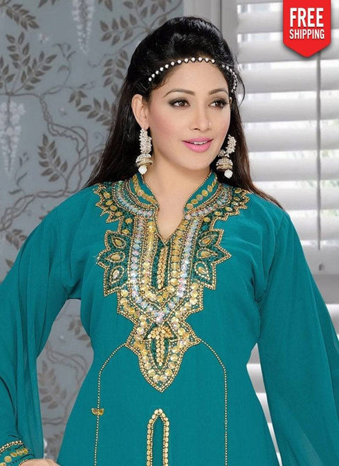 Dubai Style Party Wear Front Slit Kaftan