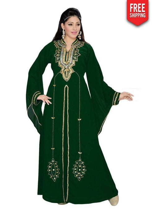 Dubai Style Party Wear Front Slit Kaftan