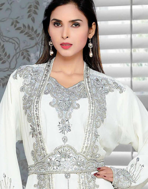 Effective Embroidered Full Length Kaftan Dress