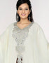 Effective Embroidered Full Length Kaftan Dress-White
