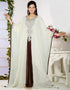 Effective Embroidered Full Length Kaftan Dress-White