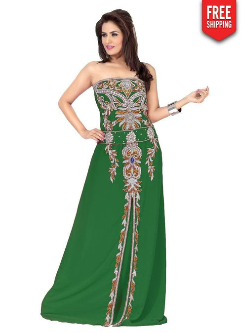 Engaging Faux Georgette Evening Gown
