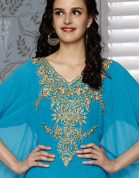 Enigmatic Faux Georgette Designer Farasha Kaftan