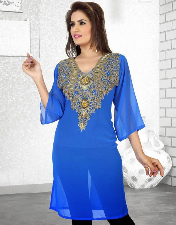 Exquisite Georgette Embroidered Short kaftan