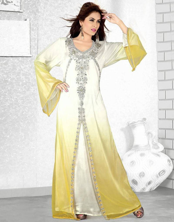 Fancy Bell Sleeve Jacket Style Kaftan