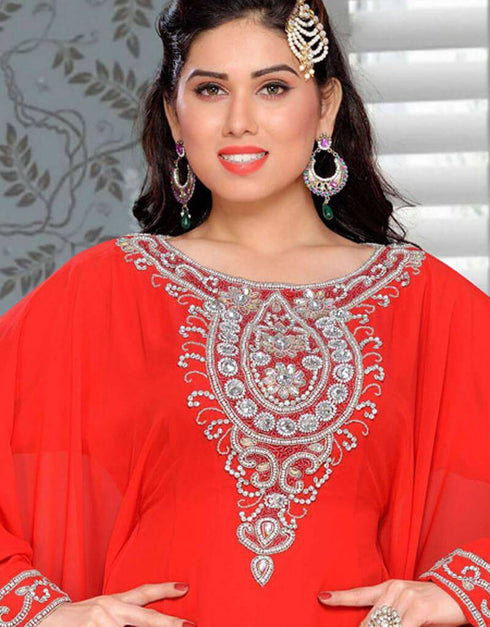 Farash Style Kaftan With Silver Hand Work