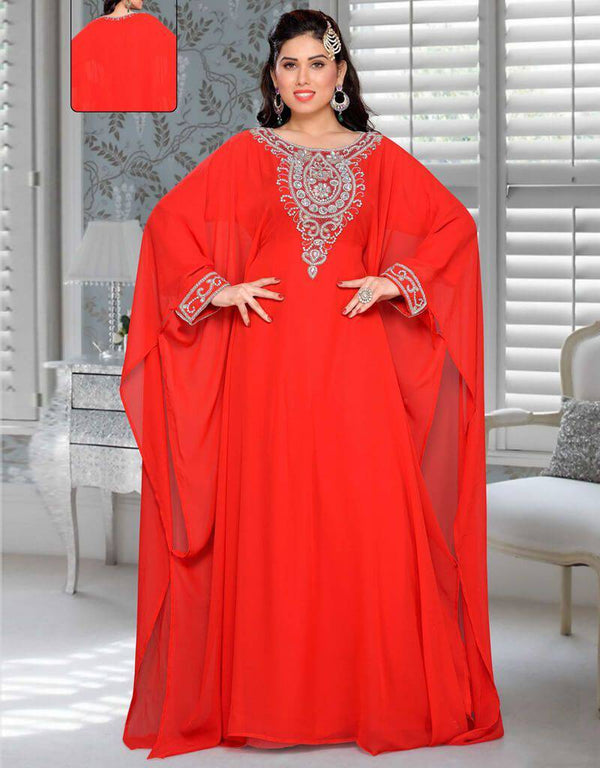 Farash Style Kaftan With Silver Hand Work