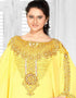 Farasha Style Bell Sleeve Kaftan With Light Work