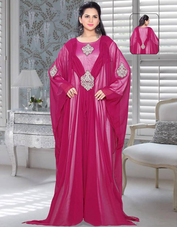 Farasha Style Kaftan With Designer Broch