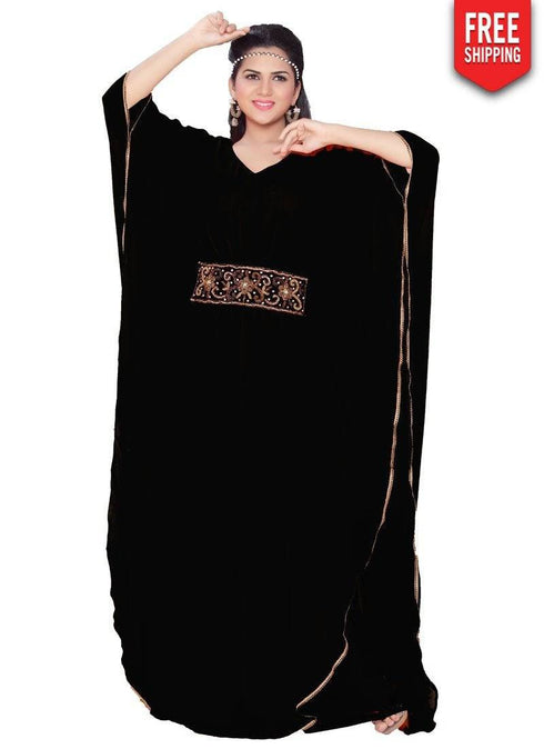 Farasha Style Kaftan With Designer Waist Belt