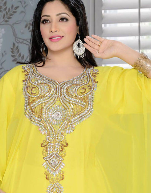 Farasha Style Kaftan With Light Work