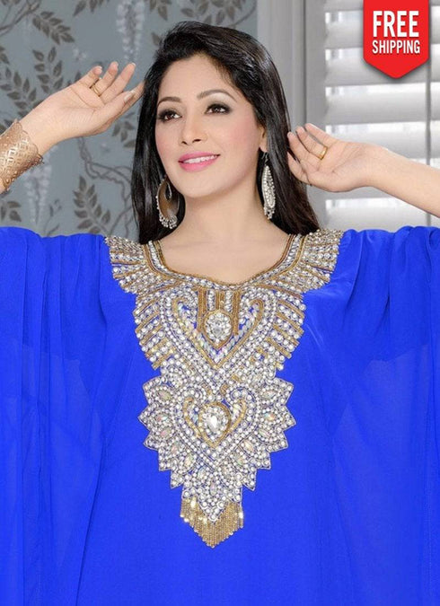 Farasha Style Kaftan With Light Work