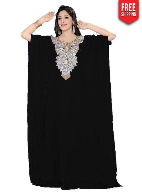 Farasha Style Kaftan With Light Work