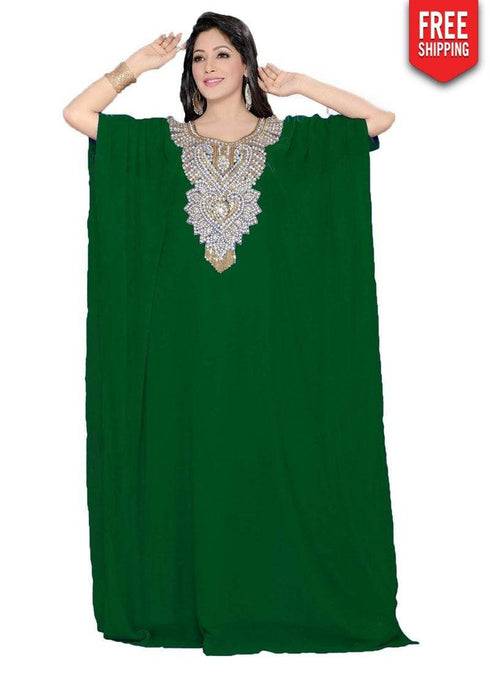 Farasha Style Kaftan With Light Work