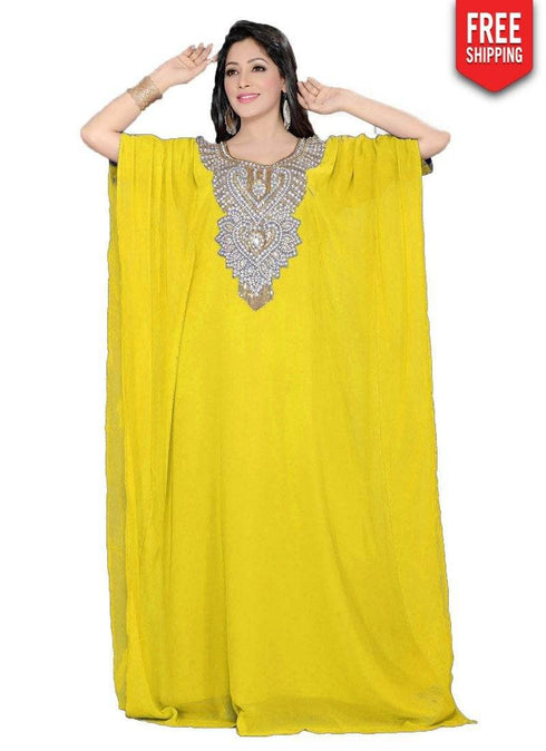 Farasha Style Kaftan With Light Work