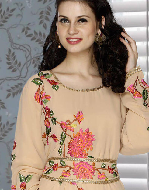 Faux Georgette Modern Moroccan Kaftan