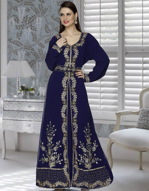 Faux Georgette Modern Moroccan Kaftan