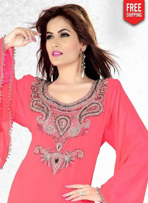 Flamingo Popular Bell Sleeve Farasha Kaftan