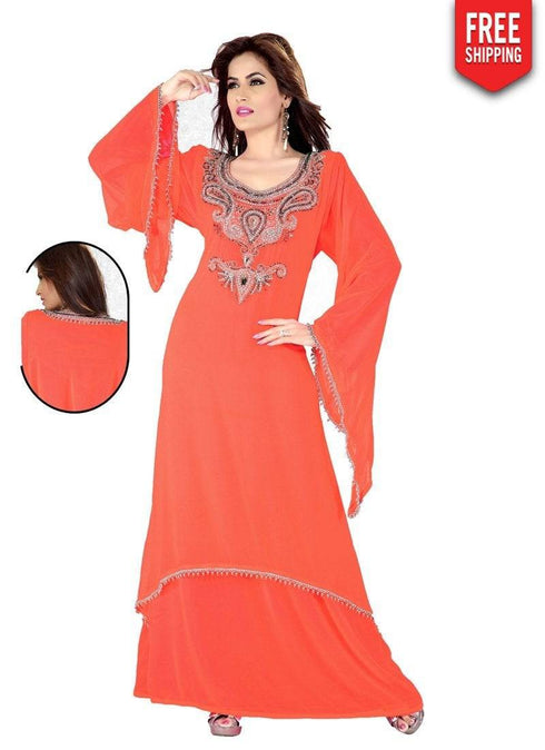 Flamingo Popular Bell Sleeve Farasha Kaftan