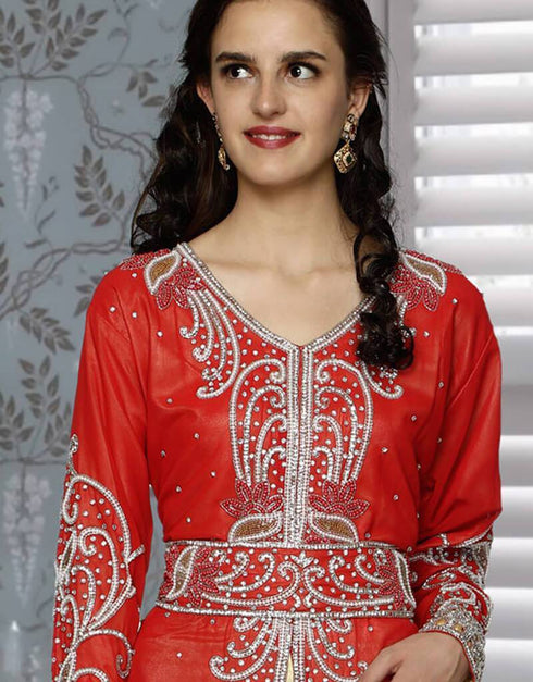 Golden Fashionable Moroccan Kaftan