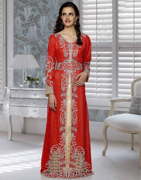 Golden Fashionable Moroccan Kaftan