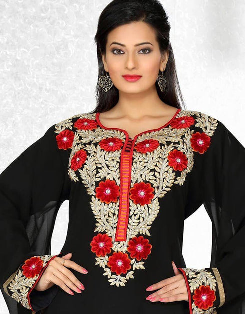 Graceful Bell Sleeve Slim Fit Gown Styles Kaftan