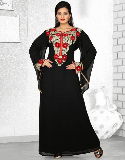 Graceful Bell Sleeve Slim Fit Gown Styles Kaftan