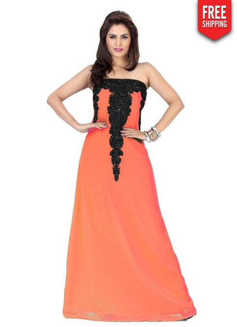 Graceful Faux Georgette Fashionable Prom Dress