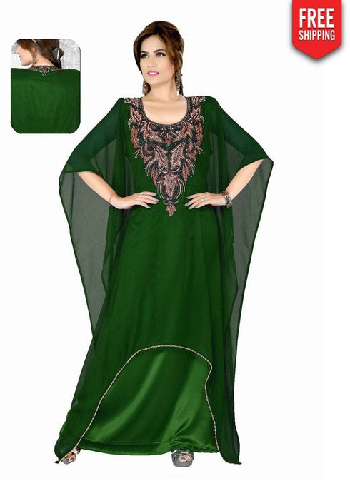 Grape Embroidered Farasha Kaftan
