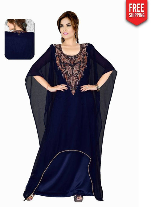 Grape Embroidered Farasha Kaftan