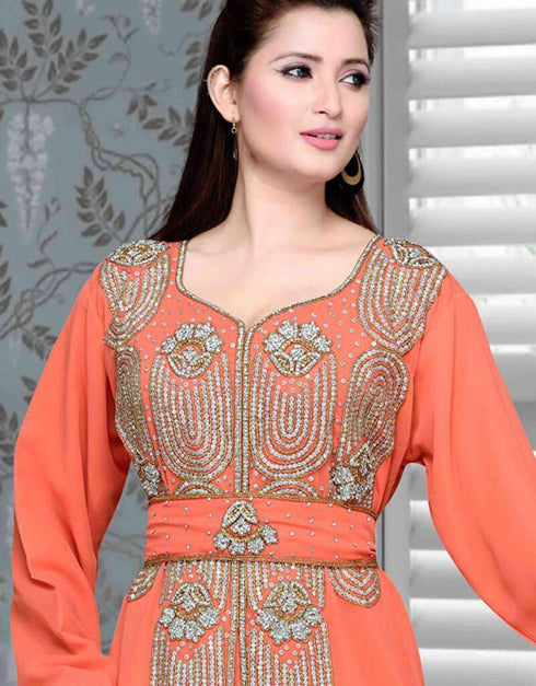 Heart neack pattern kaftan