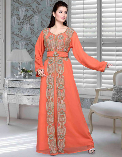 Heart neack pattern kaftan