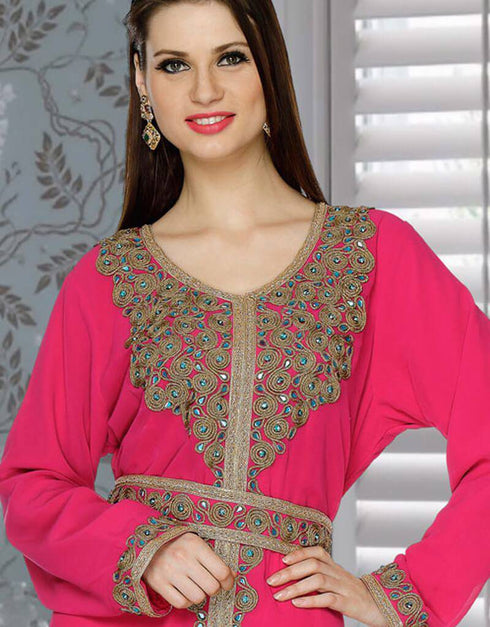 Inviting Copper Embroidered Kaftan