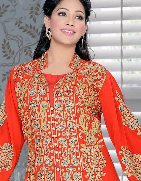 Jacket Style Party Wear Bell Sleeve Kaftan