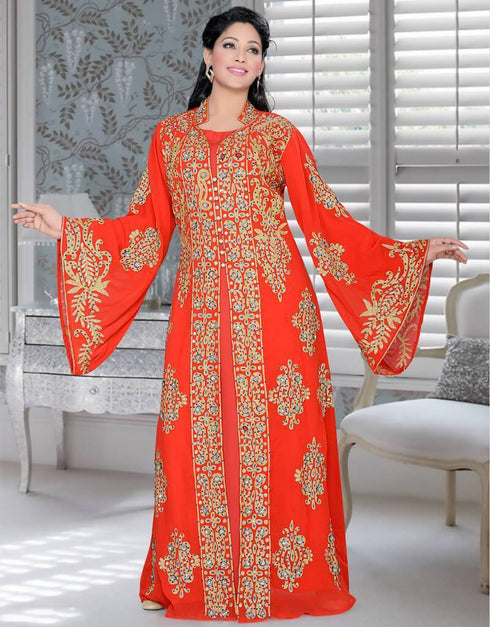 Jacket Style Party Wear Bell Sleeve Kaftan