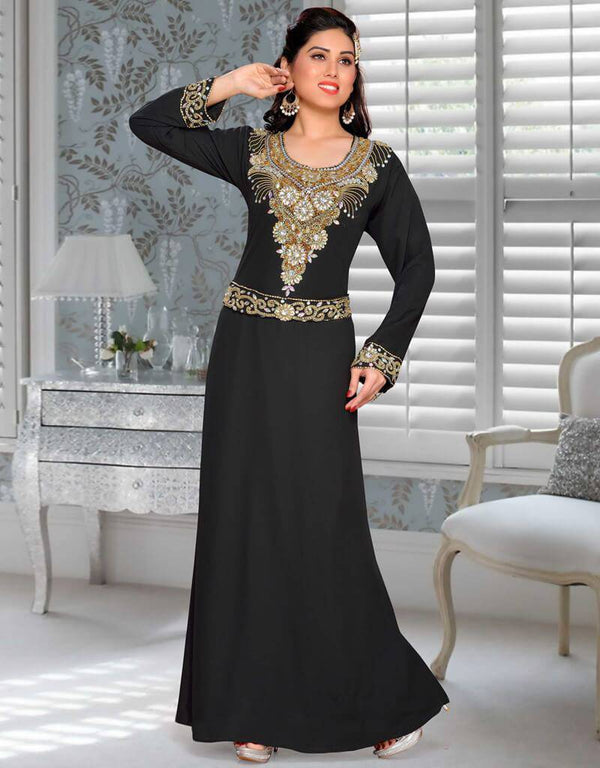 Kaftan With Silver Gold Embroidery