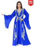 Luscious Crystal Embellished Bell Sleeves Jacket Style Kaftan Sea