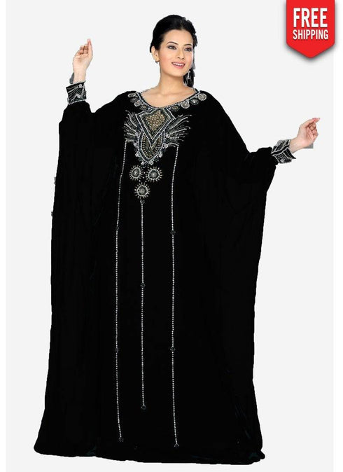 Marvelous Embroidered Full Length Kaftan Dress