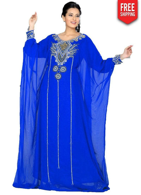 Marvelous Embroidered Full Length Kaftan Dress