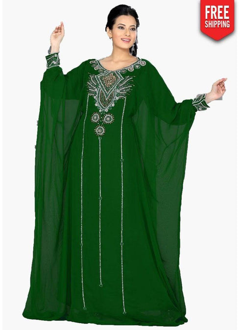 Marvelous Embroidered Full Length Kaftan Dress
