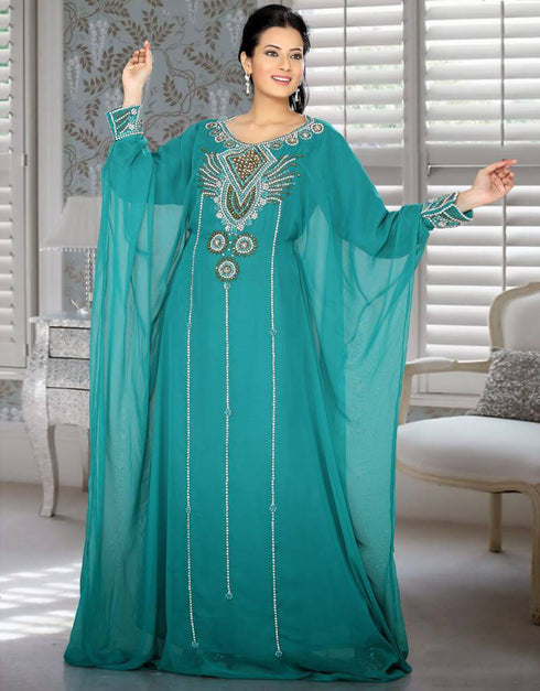 Marvelous Embroidered Full Length Kaftan Dress