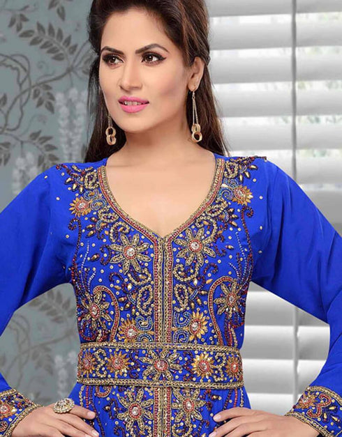 Morocan Kaftan with Beautiful Golden Embroidery