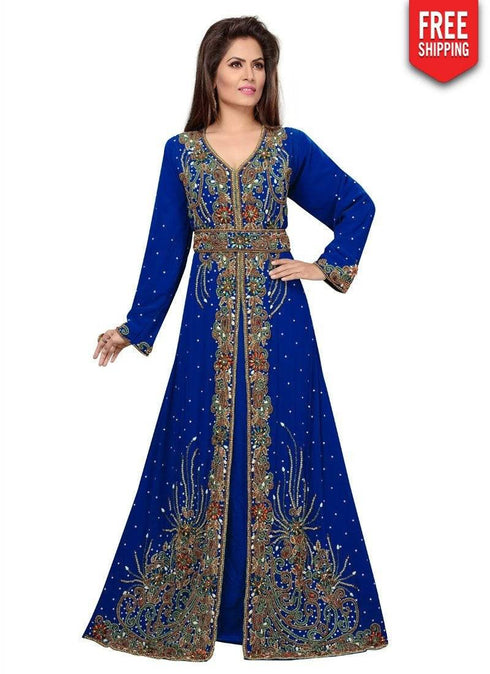 Morocan Kaftan with Beautiful Golden Embroidery