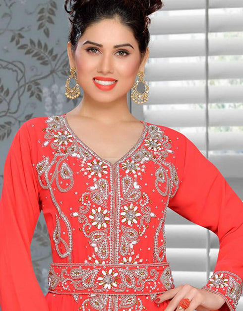 Morocan Kaftan With Silver Hand Work